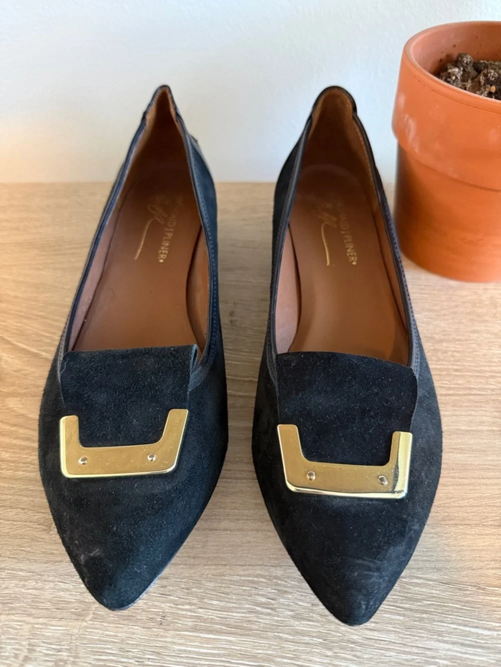 Donald J Pliner Nila Black Patent Suede Leather Wedge, 9 - Picture 2 of 10